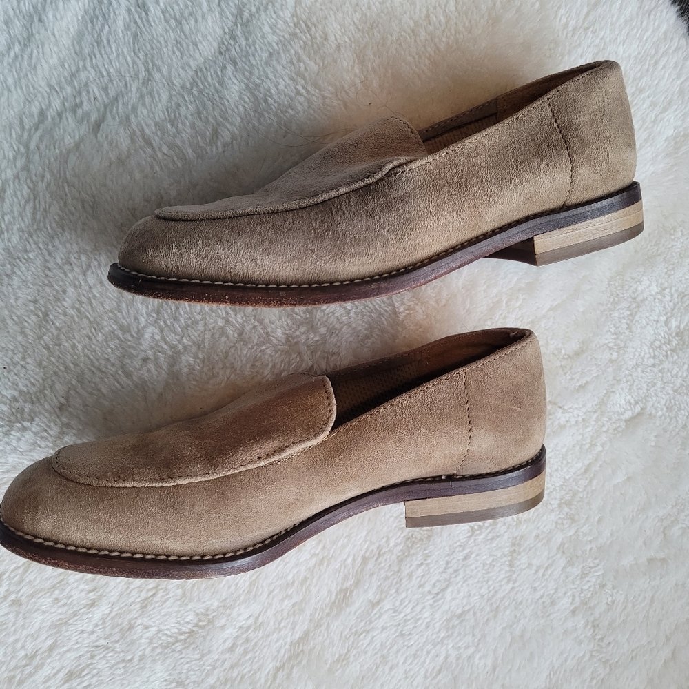 Roots Made In Canada Genuine Suede Vintage Loafers In Taupe Sz 6 - Picture 5 of 6